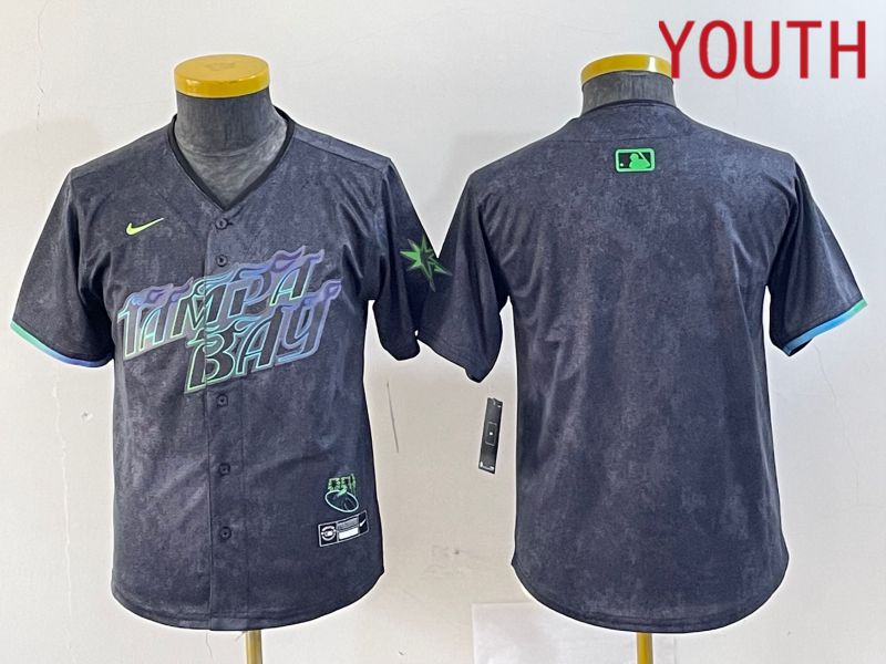 Youth Tampa Bay Rays Blank Nike MLB Limited City Connect Black 2024 Jersey style 6->->Youth Jersey